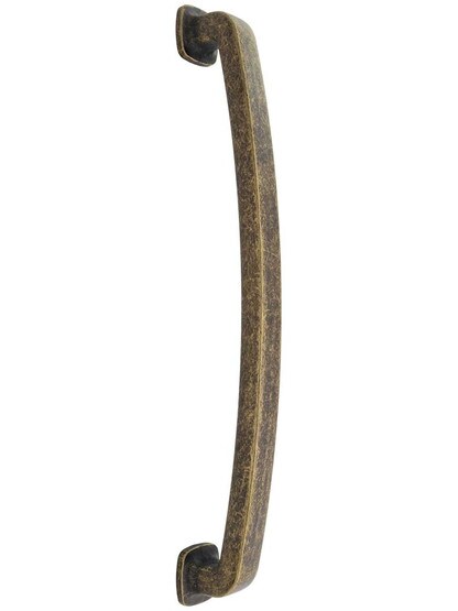Belcastel Flat-Bottom Appliance Pull - 12 inch Center-to-Center in Distressed Antique Brass.